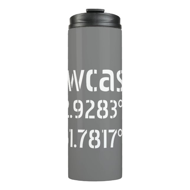 Newcastle NSW Latitude Longitude  Thermal Tumbler (Front)