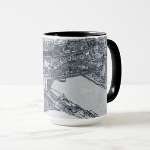 Newcastle Tyne Bridge Artistic Sketch Mug