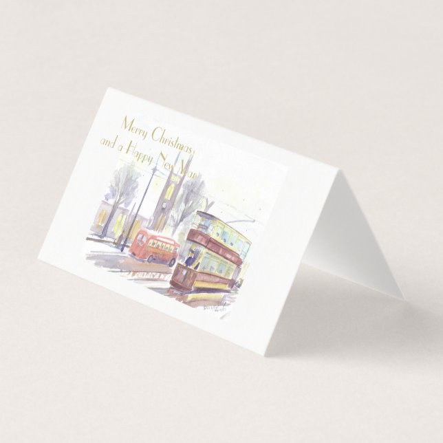 Newcastle upon Tyne H class tram Christmas cards (Front)