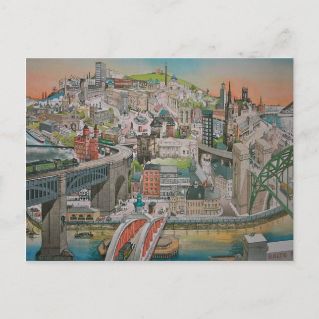 Newcastle upon Tyne through the Years Postcard (Front)