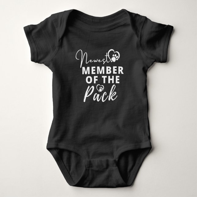 Newest Member of The Pack cute Puppy Paw Gift Baby Baby Bodysuit (Front)