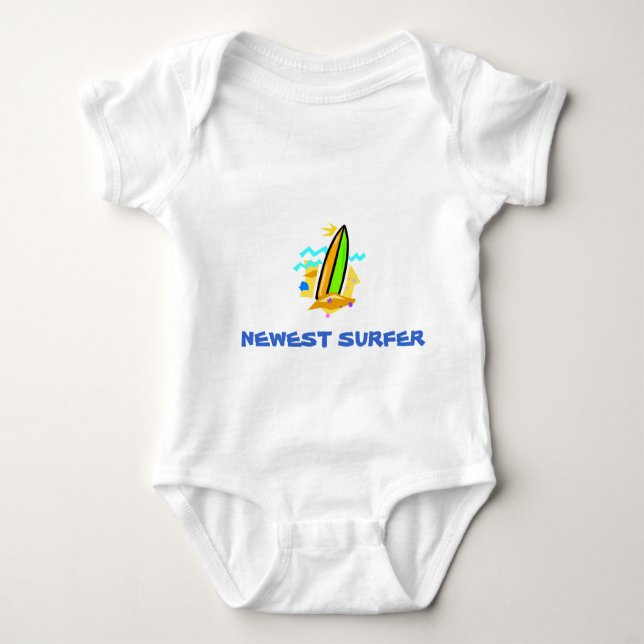 Newest Surfer Baby Bodysuit (Front)
