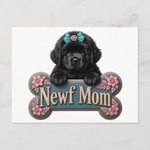 Newf Mum Bone Postcard