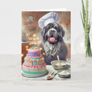 Newf Pastry Chef Birthday Cake Card