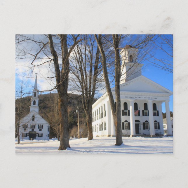 Newfane Vermont Town Common Postcard (Front)