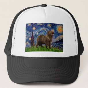 Newfie (brown) - Starry Night Trucker Hat