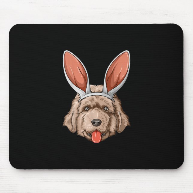 Newfie easter bunny ears | newfoundland dog gift mouse pad (Front)