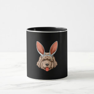 Newfie easter bunny ears   newfoundland dog gift mug