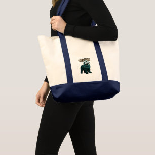 NEWFIE in the PNW Woods Newfoundland Dog Tote Bag