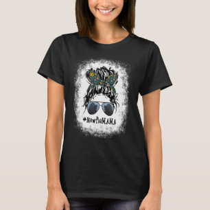 Newfie Mama Bleached Messy Bun Hair Mama Pet Moth T-Shirt