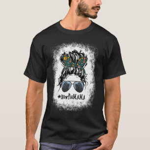Newfie Mama Bleached Messy Bun Hair  Mama Pet Moth T-Shirt