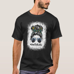 Newfie Mama Bleached Messy Bun Hair  Mama Pet Moth T-Shirt