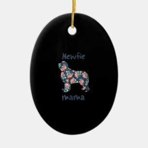 Newfie mama   newfoundland dog mum present ceramic ornament