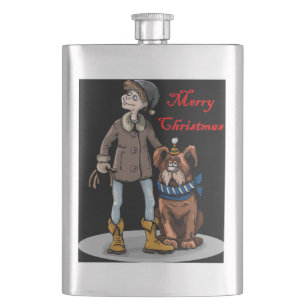 newfie merry christmas hip flask