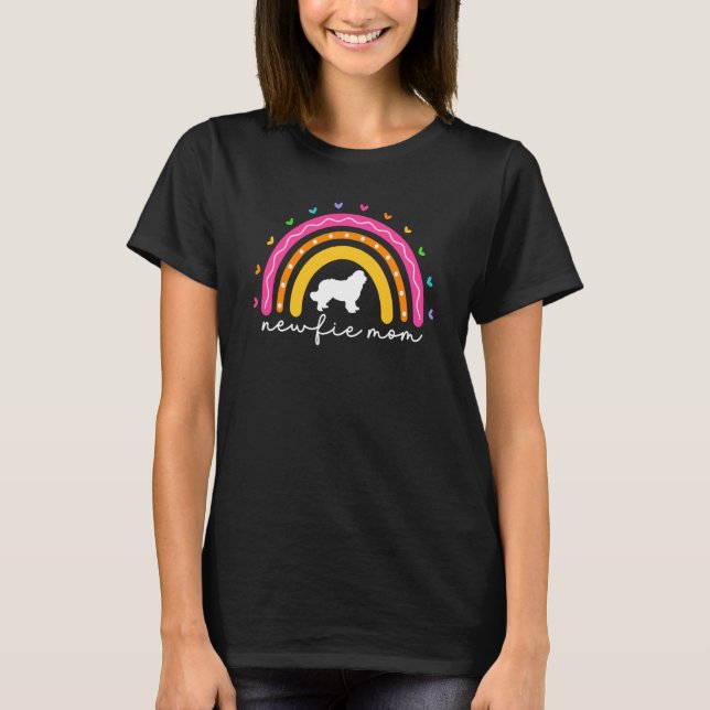 Newfie Mom For Women Newfy Newfoundland Dog Mom Ra T-Shirt (Front)