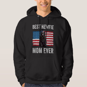Newfie Mum American Flag Newfoundland Dog  Owner F Hoodie
