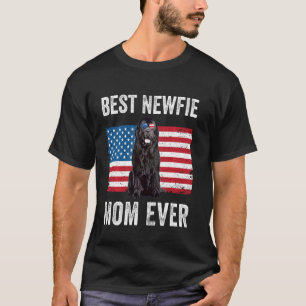 Newfie Mum American Flag Newfoundland Dog Owner F T-Shirt