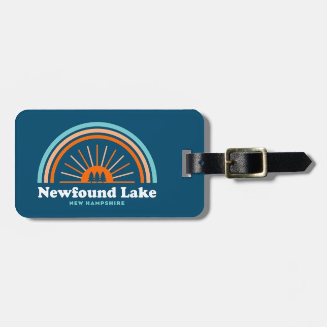Newfound Lake New Hampshire Rainbow Luggage Tag (Front Horizontal)