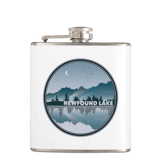 Newfound Lake New Hampshire Reflection Hip Flask (Front)