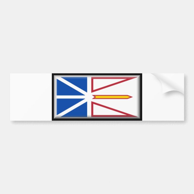 Newfoundland and Labrador Flag Bumper Sticker (Front)