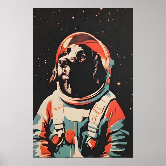 Newfoundland Astronaut Poster, Newfoundland Retro Poster (Front)