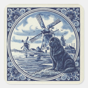 Newfoundland at the Dutch Windmills Square Sticker