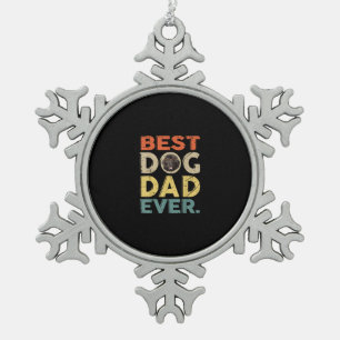 Newfoundland best dog dad ever gifts snowflake pewter christmas ornament