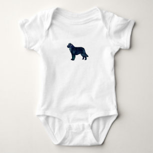 Newfoundland Black Watercolor Silhouette Baby Bodysuit