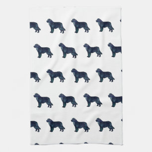 Newfoundland Black Watercolor Silhouette Tea Towel