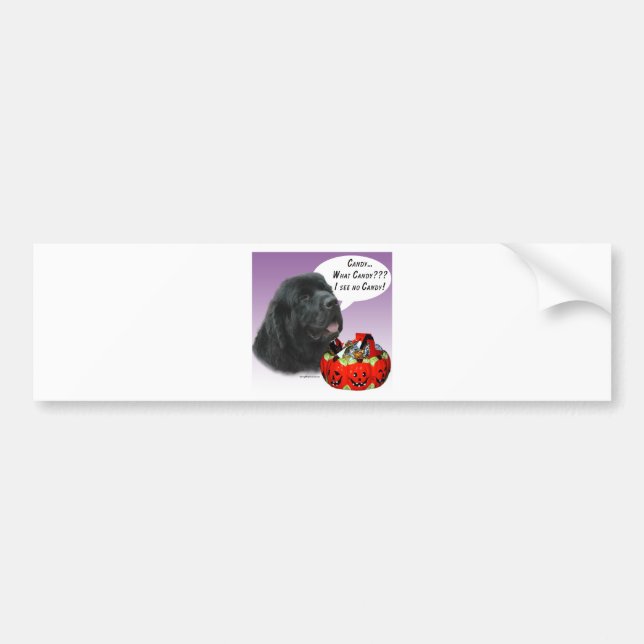 Newfoundland (blk) Halloween Candy Bumper Sticker (Front)
