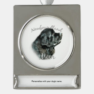 Newfoundland (blk) Mum 2 Silver Plated Banner Ornament
