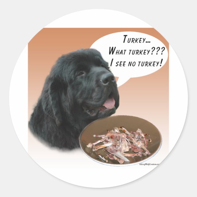 Newfoundland (blk) Turkey Classic Round Sticker (Front)