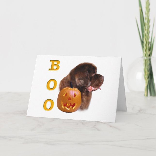 Newfoundland (brn) Halloween Boo Card (Front)
