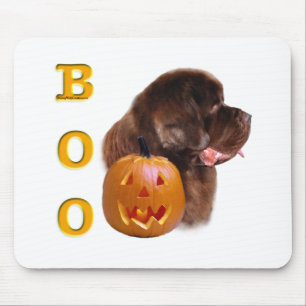 Newfoundland (brn) Halloween Boo Mouse Pad