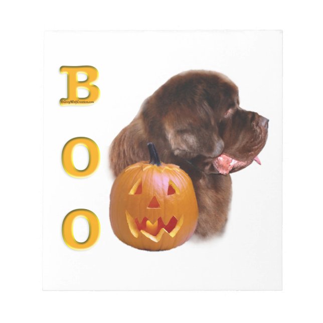 Newfoundland Brown Halloween BOO Notepad (Front)