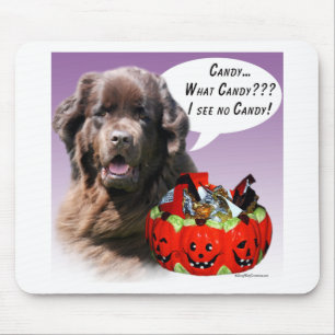 Newfoundland (brown) Halloween Candy Mouse Pad
