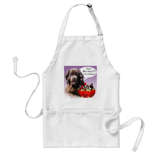 Newfoundland (brown) Halloween Candy Standard Apron (Front)