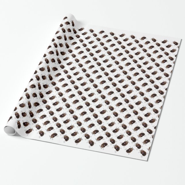 Newfoundland (Brown) History Design Wrapping Paper (Unrolled)