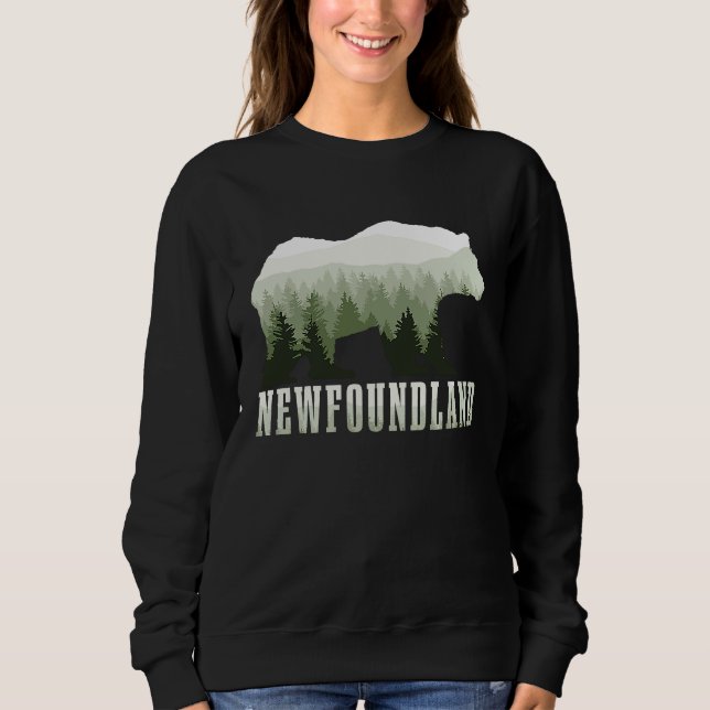 Newfoundland Canada Bear Vintage Hiking Nature Can Sweatshirt (Front)