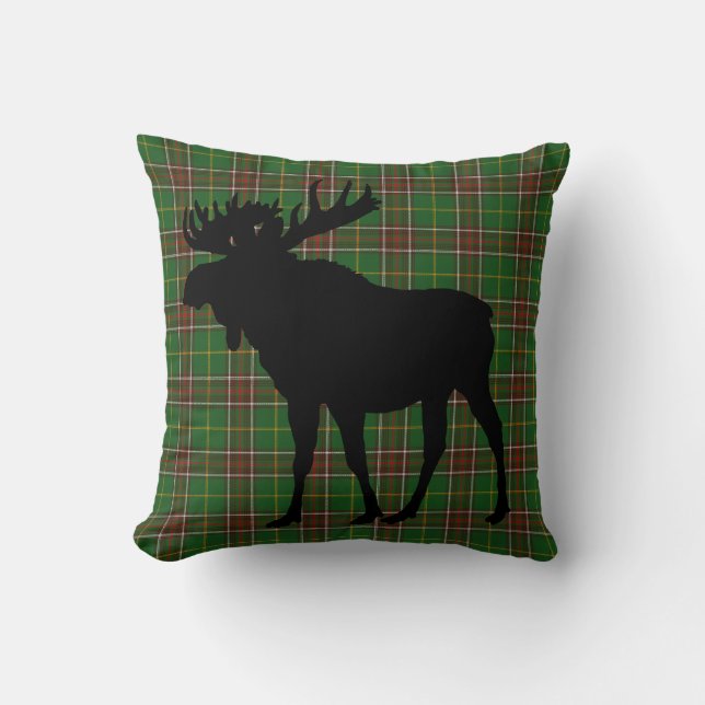 Newfoundland Canada Custom Tartan Moose rustic Cushion (Front)
