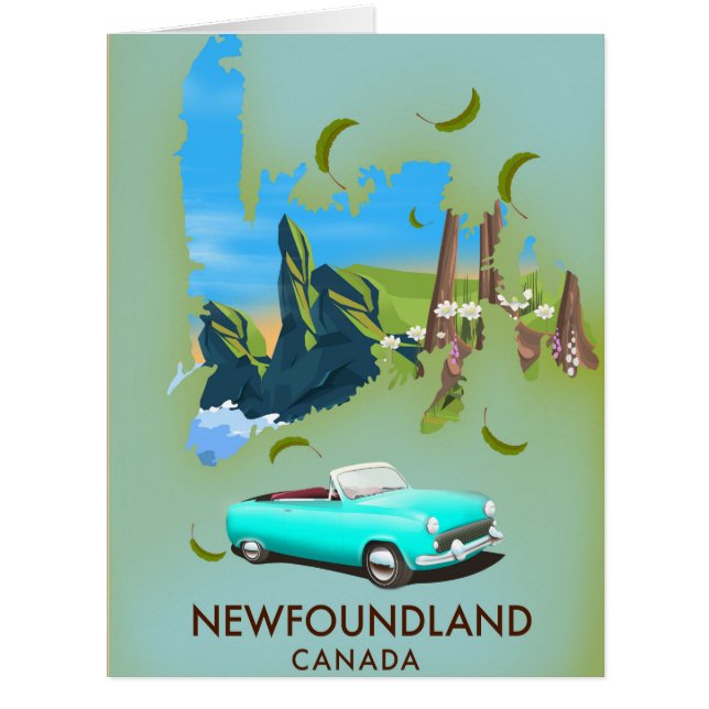 Newfoundland Canada map travel poster (Front)