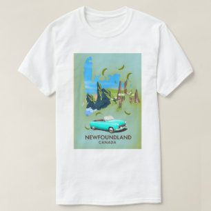 Newfoundland Canada map travel poster T-Shirt
