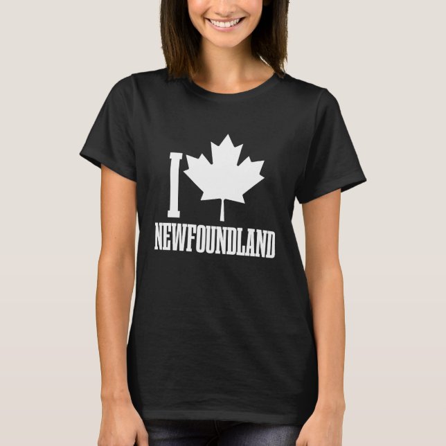 Newfoundland Canada Maple Leaf Red Canadian Flag P T-Shirt (Front)