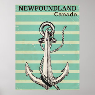 Newfoundland Canadian vintage nautical Poster