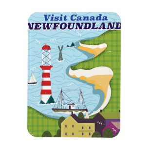 Newfoundland Canadian vintage travel poster Magnet