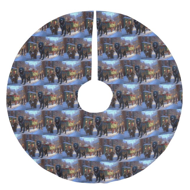 Newfoundland Christmas Festive Season Brushed Polyester Tree Skirt (Front)