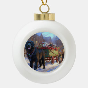 Newfoundland Christmas Festive Season Ceramic Ball Christmas Ornament