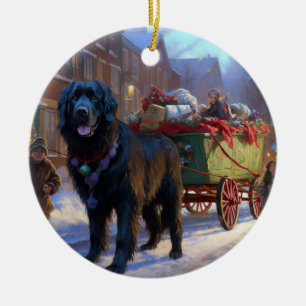 Newfoundland Christmas Festive Season Ceramic Ornament
