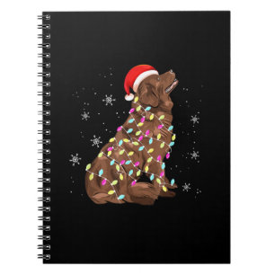 Newfoundland christmas light gift funny dog lover notebook