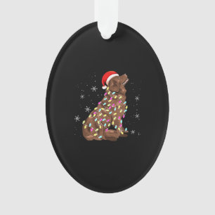 Newfoundland christmas light gift funny dog lover ornament